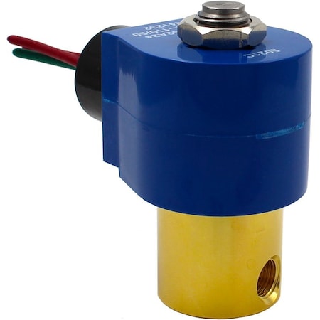 1/8, NPT, 2-Way Normally Closed, Brass, Solenoid Valve, EPDM/Copper, 24V DC